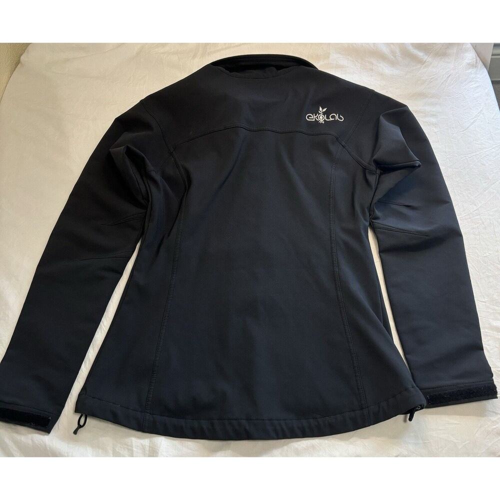Helly Hansen Soft Shell Jacket Women’s Size M Black Mountain Hiking Logo Zipper - Picture 11 of 11
